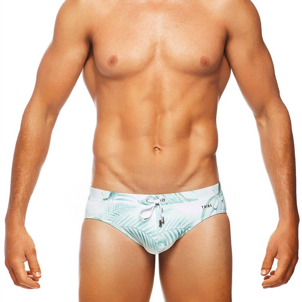 NEW TRIBE positano palms lo rise swim brief in mint